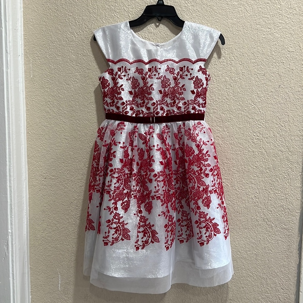 Jona Michelle Girl’s white/red Dress Size 12